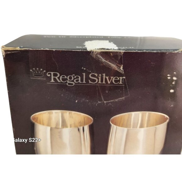 Regal Silver Silverplated Tulip Champagne Flutes Pair Vintage Still in Box - Picture 8 of 12